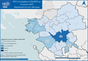 Carte des structures a compétence collecte en Loire-Atlantique - TEO 2023