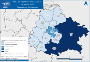 Carte des structures a compétence collecte en Sarthe - TEO 2023