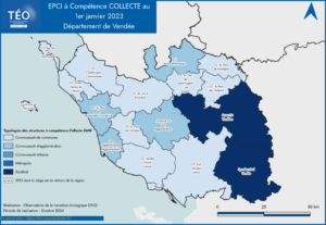 Carte des structures a compétence collecte en Vendée - TEO 2023